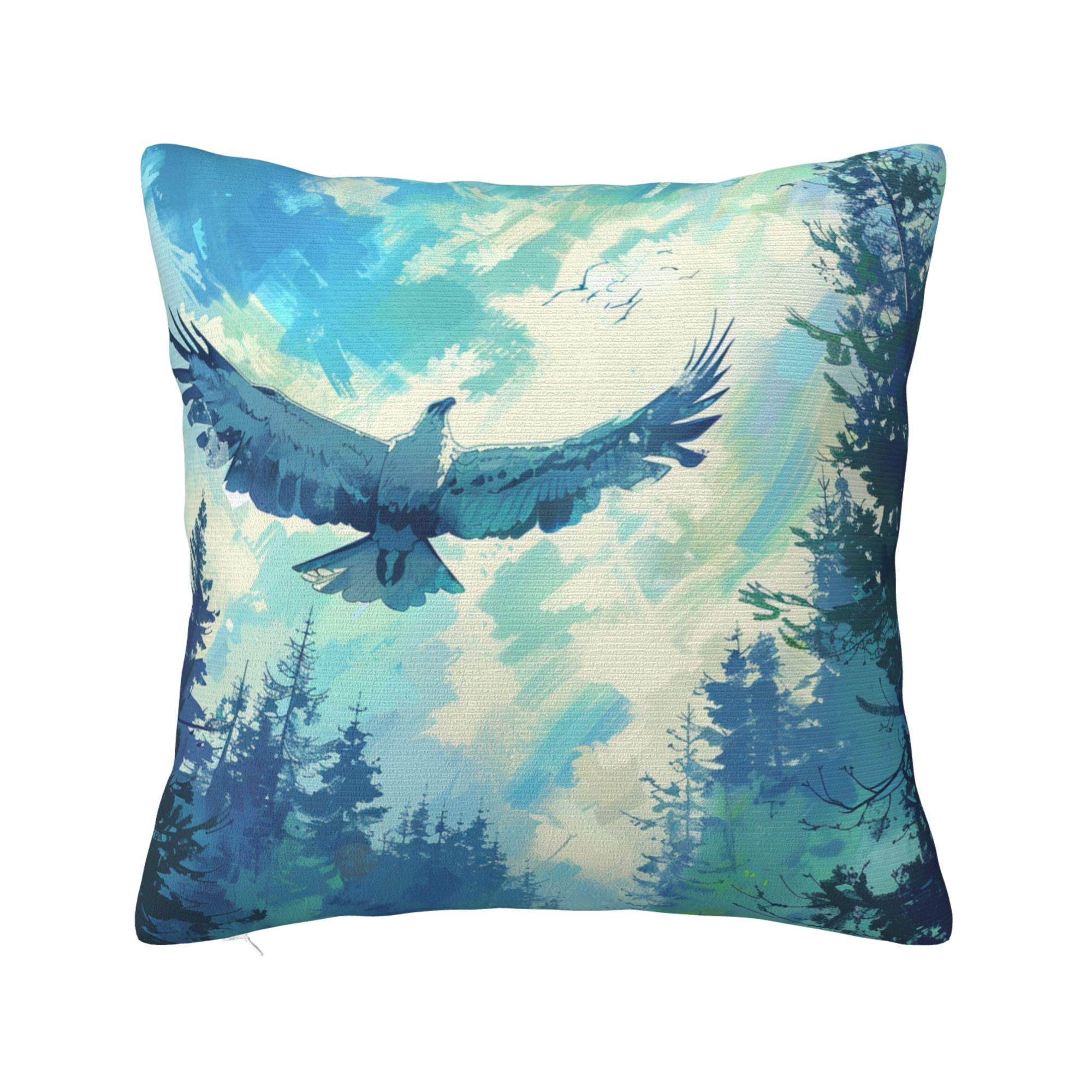 blue-sky-soaring-eagle-print-pillow-cover